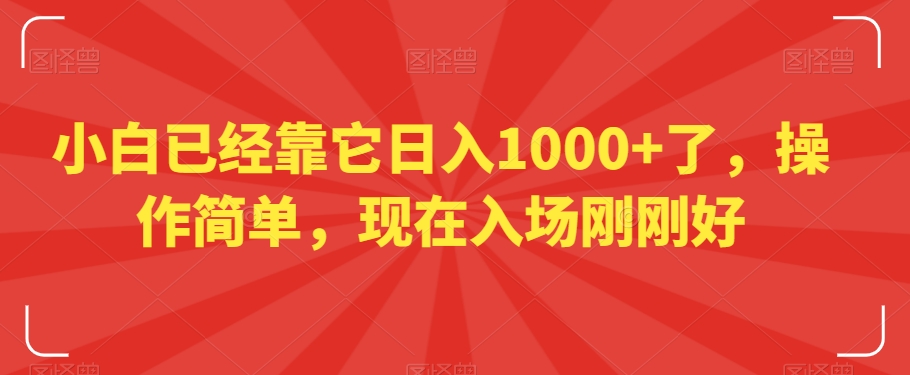 小白已经靠它日入1000+了,操作简单,现在入场刚刚好【揭秘】插图 小白已经靠它日入1000+了,操作简单,现在入场刚刚好【揭秘】