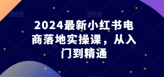 2024最新小红书电商落地实操课,从入门到精通插图 2024最新小红书电商落地实操课,从入门到精通