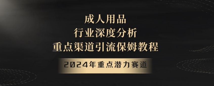 2024年重点潜力赛道,成人用品行业深度分析,重点渠道引流保姆教程【揭秘】插图 2024年重点潜力赛道,成人用品行业深度分析,重点渠道引流保姆教程【揭秘】