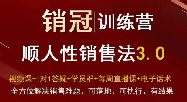 爆款!销冠训练营3.0之顺人性销售法,全方位解决销售难题、可落地、可执行、有结果插图 爆款!销冠训练营3.0之顺人性销售法,全方位解决销售难题、可落地、可执行、有结果