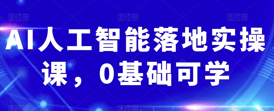AI人工智能落地实操课,0基础可学插图 AI人工智能落地实操课,0基础可学