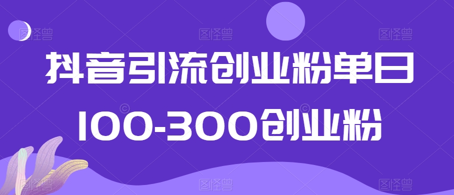 抖音引流创业粉单日100-300创业粉【揭秘】插图 抖音引流创业粉单日100-300创业粉【揭秘】