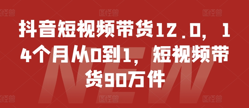 抖音短视频带货12.0,14个月从0到1,短视频带货90万件插图 抖音短视频带货12.0,14个月从0到1,短视频带货90万件