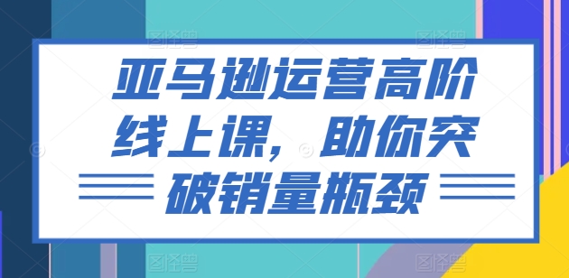 亚马逊运营高阶线上课,助你突破销量瓶颈插图 亚马逊运营高阶线上课,助你突破销量瓶颈