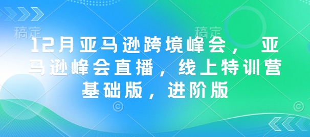 12月亚马逊跨境峰会, 亚马逊峰会直播,线上特训营基础版,进阶版插图 12月亚马逊跨境峰会, 亚马逊峰会直播,线上特训营基础版,进阶版