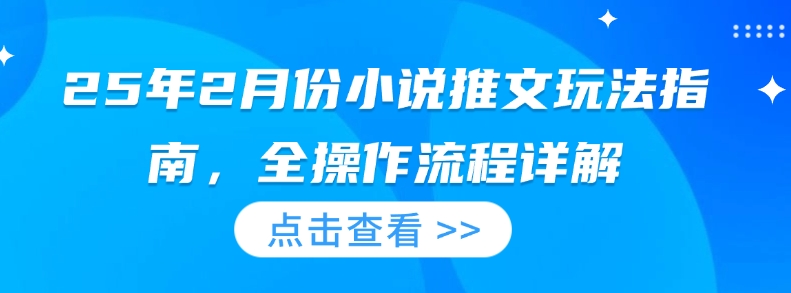25年2月份小说推文玩法指南,全操作流程详解插图 25年2月份小说推文玩法指南,全操作流程详解