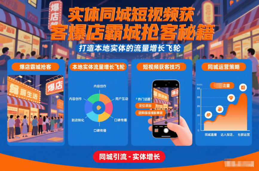 实体同城短视频获客爆店霸城抢客秘籍,打造本地实体的流量增长飞轮插图 实体同城短视频获客爆店霸城抢客秘籍,打造本地实体的流量增长飞轮