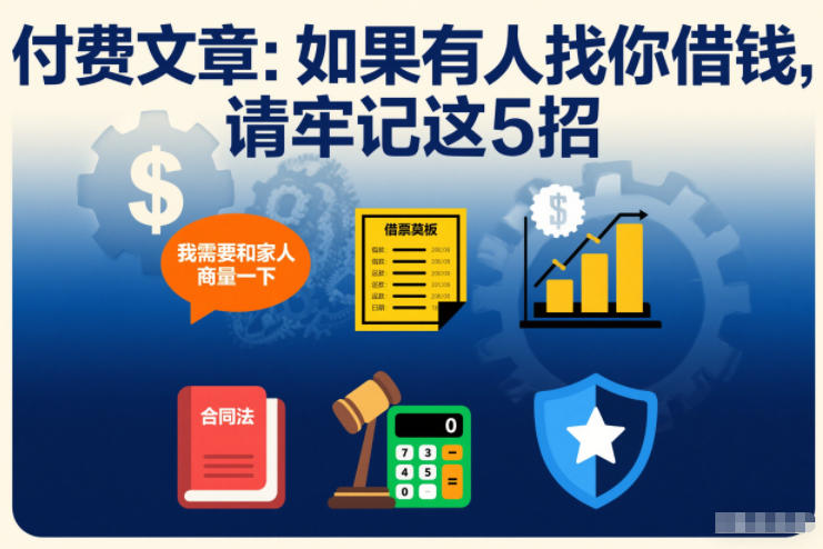 付费文章:如果有人找你借钱,请牢记这5招插图 付费文章:如果有人找你借钱,请牢记这5招