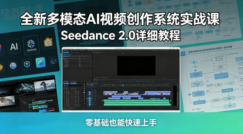 全新多模态AI视频创作系统实战课,Seedance 2.0详细教程,零基础也能快速上手插图 全新多模态AI视频创作系统实战课,Seedance 2.0详细教程,零基础也能快速上手