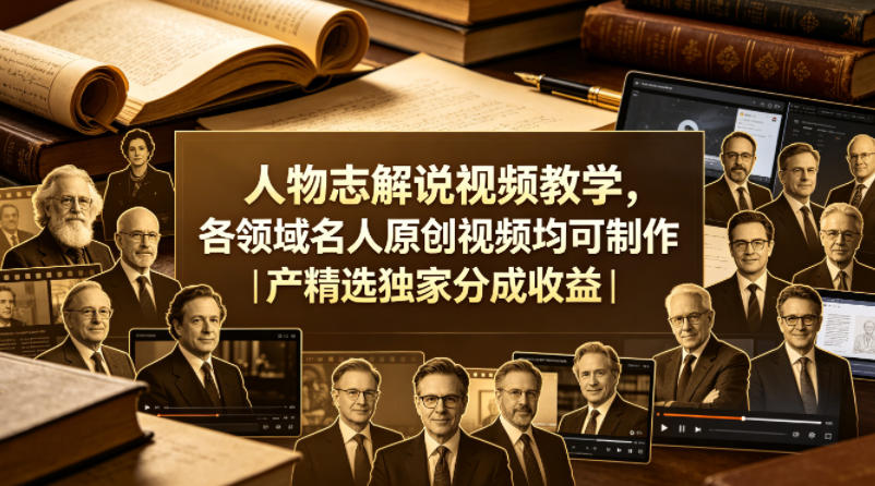 人物志解说视频教学,各领域名人原创视频均可制作丨精选独家分成收益插图 人物志解说视频教学,各领域名人原创视频均可制作丨精选独家分成收益