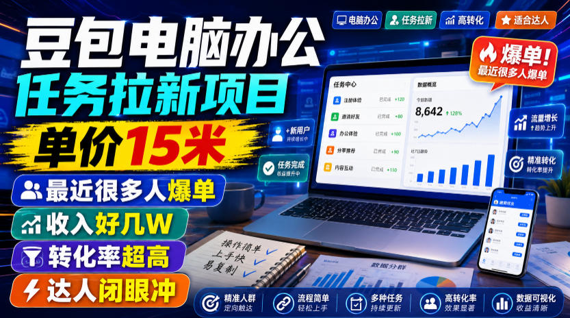 豆包电脑办公任务拉新项目,单价15米,最近很多人爆单,收入好几W,转化率超高,达人闭眼冲!(更新0808)插图 豆包电脑办公任务拉新项目,单价15米,最近很多人爆单,收入好几W,转化率超高,达人闭眼冲!(更新0808)