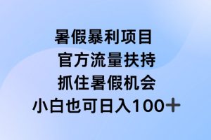 暑假暴利直播项目，官方流量扶持，把握暑假机会【揭秘】