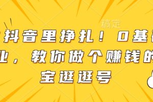 别在抖音里挣扎！0基础做副业，教你做个赚钱的淘宝逛逛号
