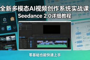 全新多模态AI视频创作系统实战课,Seedance 2.0详细教程,零基础也能快速上手