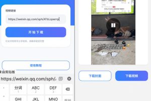 手机端也可下载微信视频号了?完全免费使用,一键解析视频号原视频和封面视频号下载助手v1.1